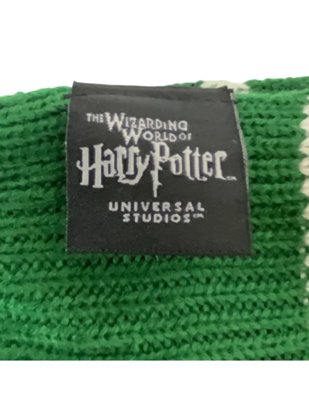 The Wizarding World Of Harry Potter Slytherin Green White Acrylic Scarf Fringe